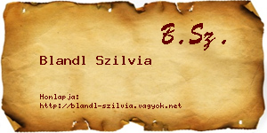 Blandl Szilvia névjegykártya