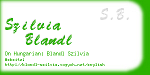 szilvia blandl business card